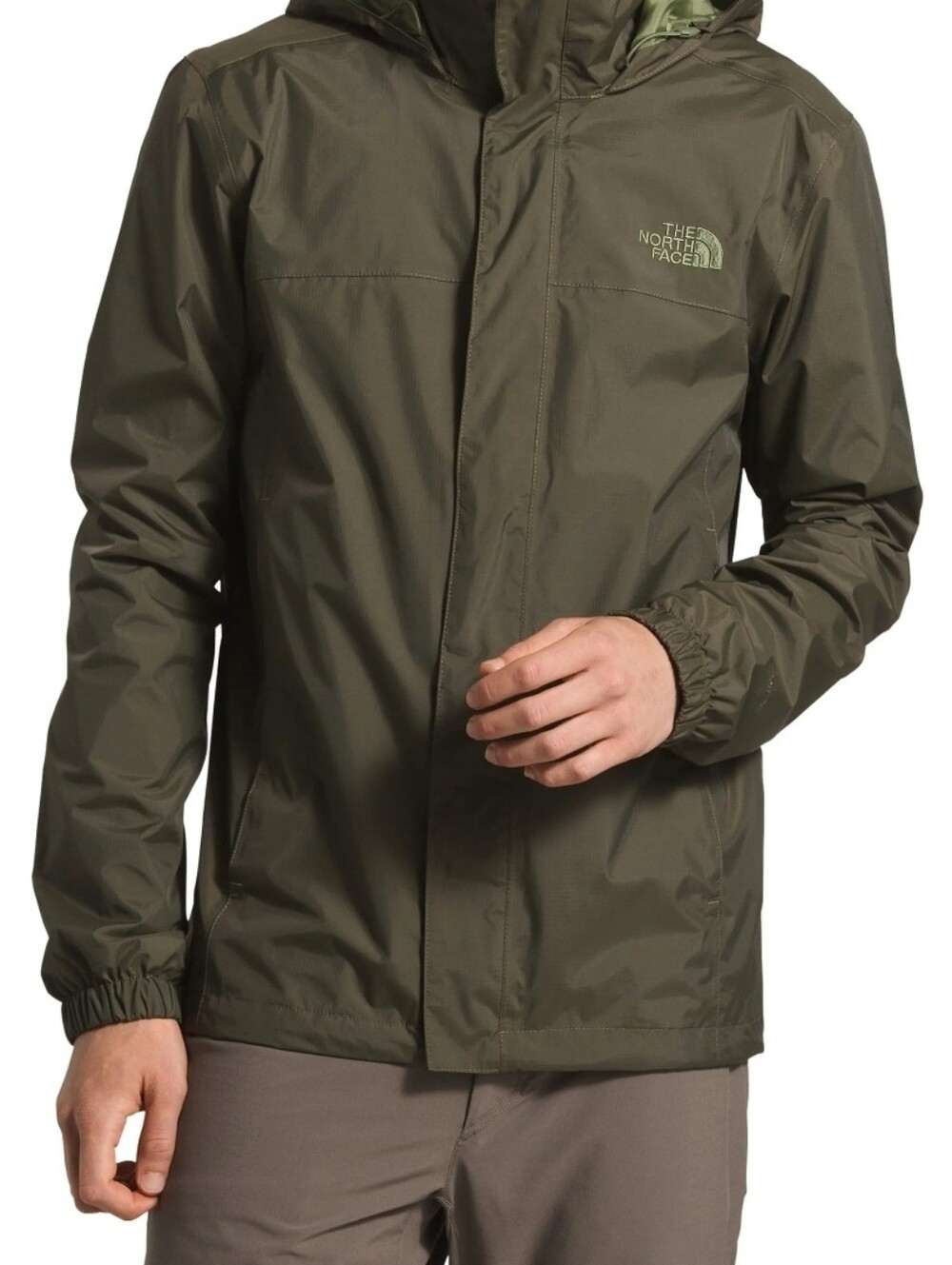 The North Face Men's Olive Rain Jacket with Hood